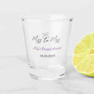 Verre A Shot Miss à Mme douche de mariée ajoutez nom date année