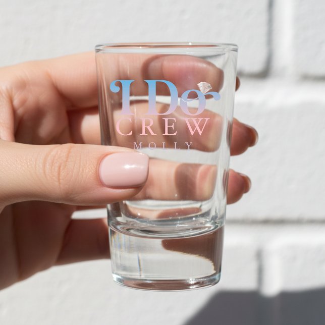 Verre A Shot Modern I Do Crew Pastel Gradient Bridesmaid (Get the crew together in style with this trendy "I Do Crew" design!)