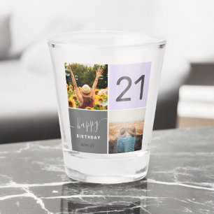 Verre A Shot Moderne 21 Ans violet 2 grille photo collage