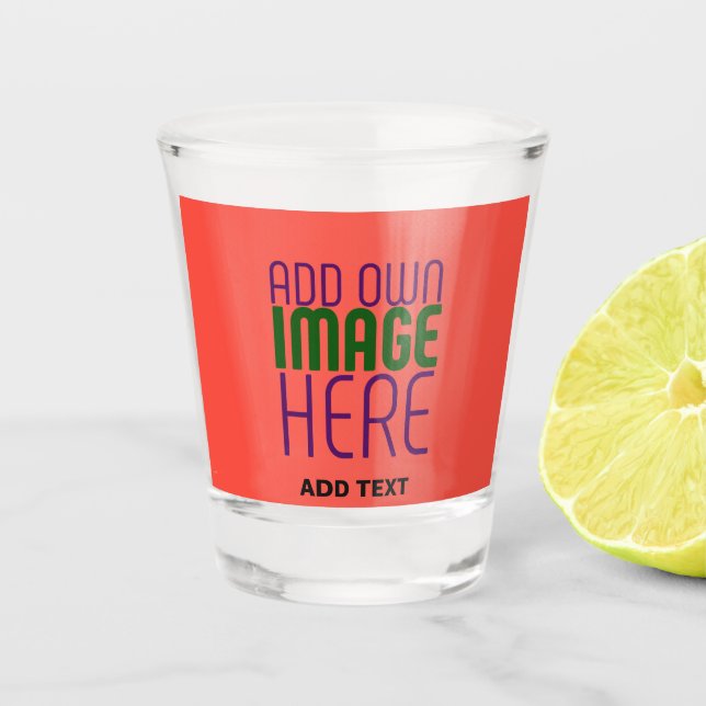 VERRE A SHOT MODERNE ÉDITABLE ROUGE ORANGE MODÈLE TEXTE D'IMAGE (Devant)