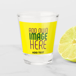 VERRE A SHOT MODERNE ÉDITABLE SIMPLE JAUNE MODÈLE TEXTE IMAGE