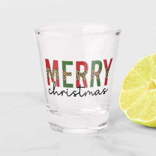 Verre A Shot Moderne Joyeux Empreinte de léopard de Noël minima