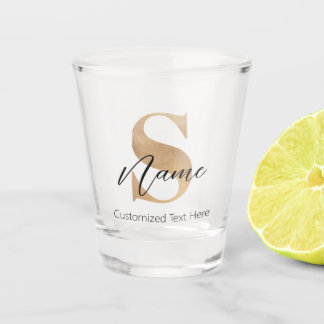 Verre A Shot Moderne Monogramme Initiale S & Nom Personnalisé