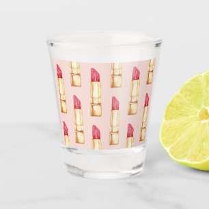 Verre A Shot Moderne Pastel rose & rouge Motif à lèvres