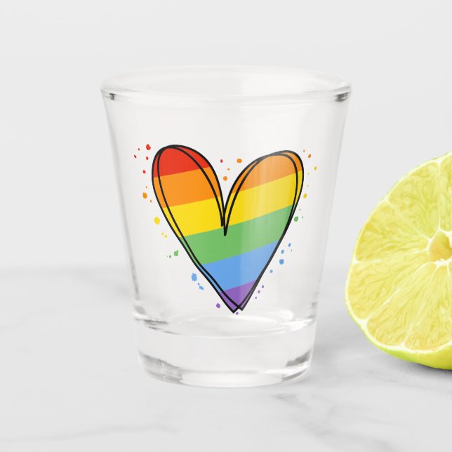 Verre A Shot Mois de fierté Rainbow LGBTQ Amour (Devant)