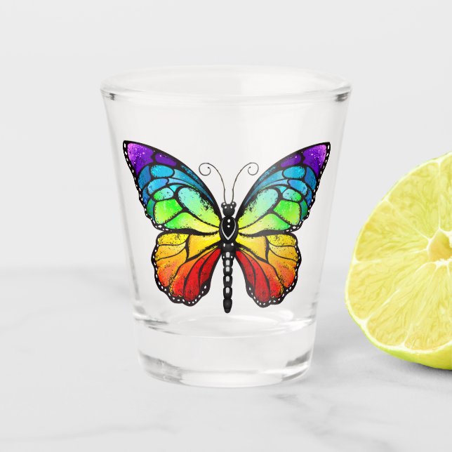 Verre A Shot Monarque papillon arc-en-ciel (Devant)