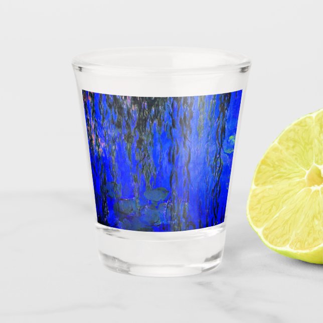 Verre A Shot Monet Lys d'eau et Branches de saules de pleurs (Devant)