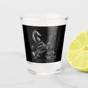Verre A Shot Monochrom d'échecs dramatique