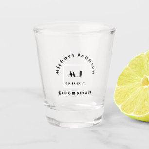 Verre A Shot Monogram Groomsman Bachelor Party Shot