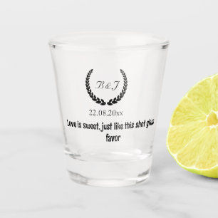Verre A Shot Monogram Love is sweet, faveurs de mariage pour le