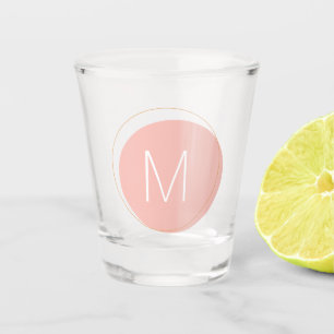 Verre A Shot Monogramme circulaire Conception minimale en rose 