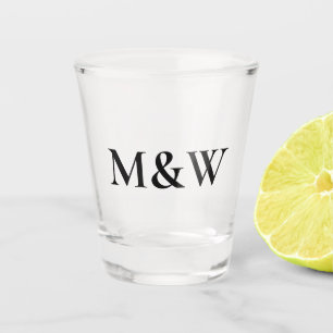 Verre A Shot Monogramme Couple Noir moderne