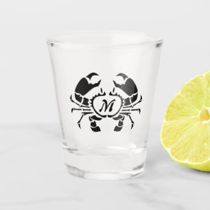 Verre A Shot Monogramme de crabe en forme de gabarit noir