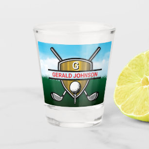 Verre A Shot Monogramme de golf élégant personnalisé minimalist