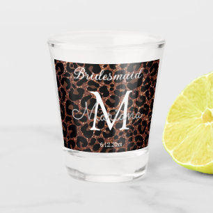 Verre A Shot monogramme de la femme de motif léopard de luxe br