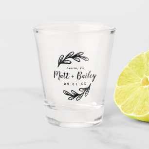 Verre A Shot Monogramme de mariage à branche grasse