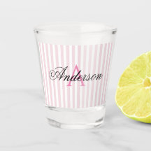 Monogramme des bandes rose et blanc