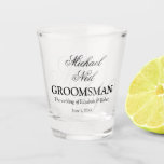 Verre A Shot Monogrammé Élégant Minimaliste Groomsman Cadeau<br><div class="desc">Élégant minimaliste Groomsman Cadeau verre de tir</div>
