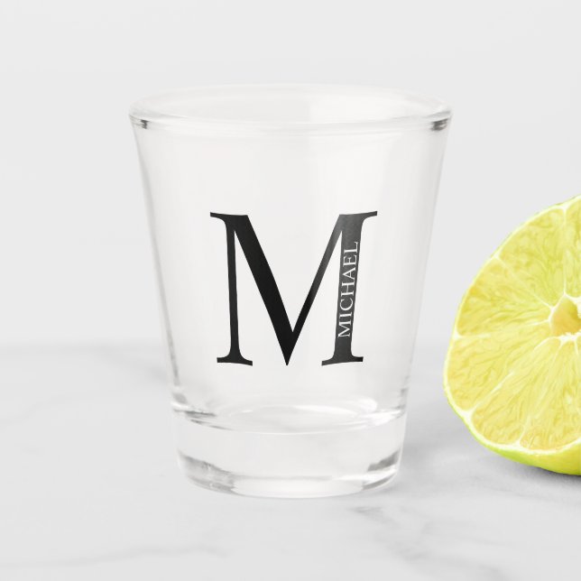 Verre A Shot Monogramme et nom personnalisés (Devant)