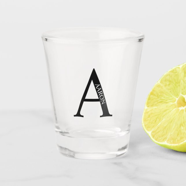 Verre A Shot Monogramme et nom personnalisés (Devant)