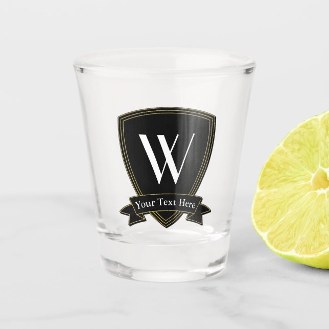 Verre A Shot Monogramme et votre texte (Devant)