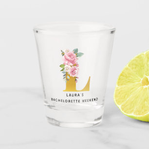 Verre A Shot Monogramme Floral de Week-end Enterrement de Vie d