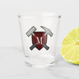 Verre A Shot Monogramme géologue avec marteau de roche