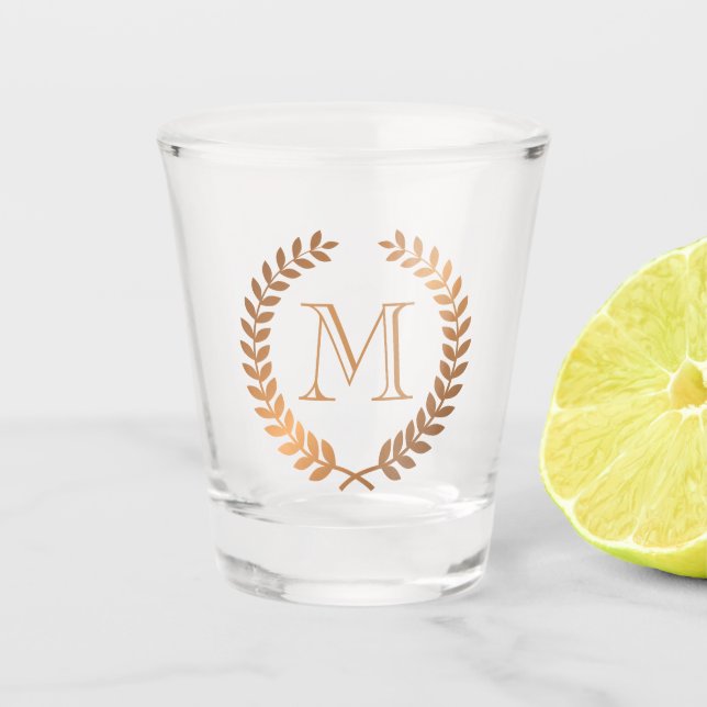 Verre A Shot Monogramme Golden Laurel Wreath (Devant)