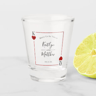 Verre A Shot Monogramme Jeu Carte Mariage Enregistrer La Date