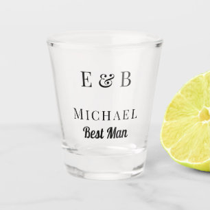 Verre A Shot Monogramme Mariage Best Man Cadeau Personnalisé No