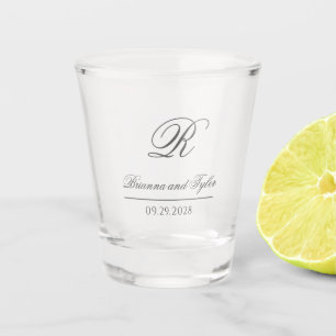 Verre A Shot Monogramme Mariage classique simple