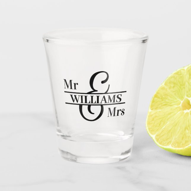Verre A Shot Monogramme Mariage vitrage (Devant)