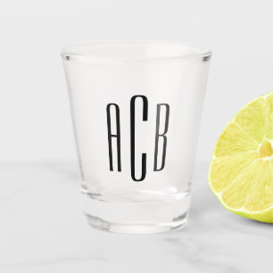 Verre A Shot Monogramme noir à trois lettres