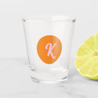 Monogramme orange et rose