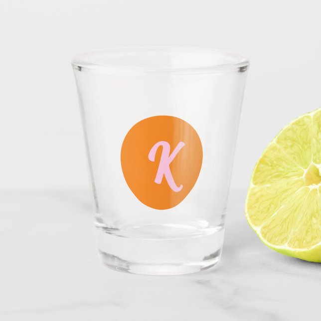 Verre A Shot Monogramme orange et rose (Devant)