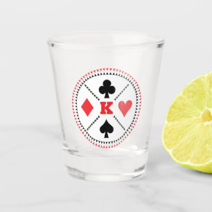 Verre A Shot Monogramme personnalisé Jouer Poker de carte de po