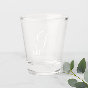 Verre A Shot Monogramme personnalisé moderne et nom Bridesmaid