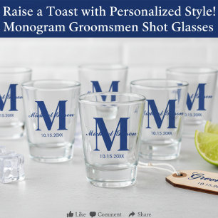 Verre A Shot Monogramme personnalisé & nom pour garçons d'honne