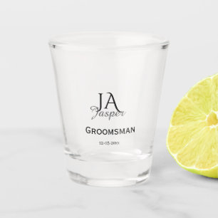 Verre A Shot Monogramme personnalisé témoin nom date