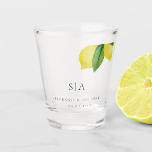 Verre A Shot Monogrammes Citrus citron Mariage de verdure