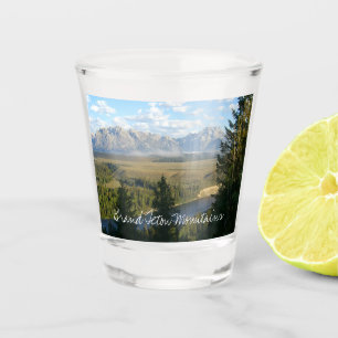 Verre A Shot Montagnes et rivière de Jackson Hole