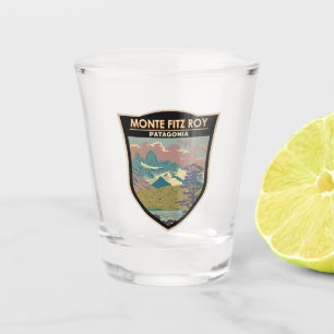 Verre A Shot Monte Fitz Roy Patagonia Travel Art Vintage