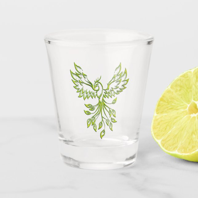 Verre A Shot Montées de Phoenix Vert (Devant)