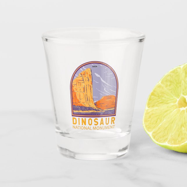 Verre A Shot Monument national de Dinosaur Vintage (Devant)
