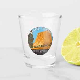 Verre A Shot Monument national de la tour Devils Wyoming Vintag