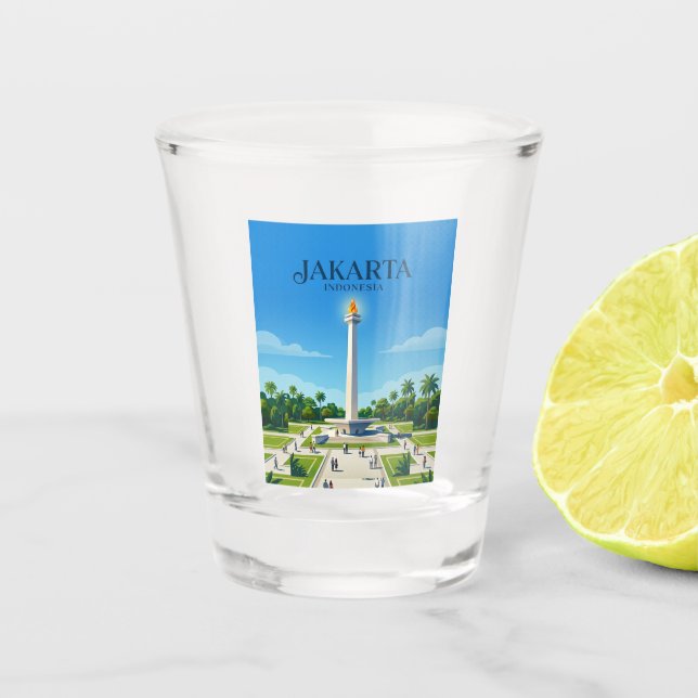Verre A Shot Monument national (Monas) Indonésie (Devant)