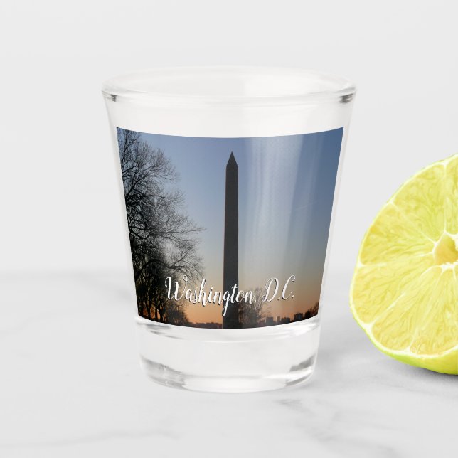 Verre A Shot Monument Washington au coucher du soleil à DC (Devant)