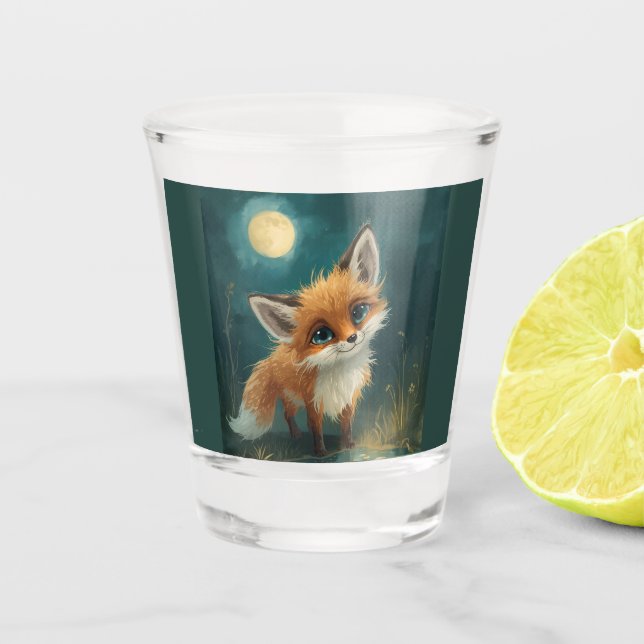 Verre A Shot Moonlit Fox, Night Forest  (Devant)
