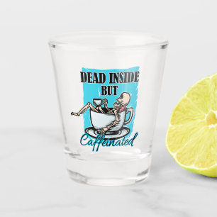 Verre A Shot Mort À L'Intérieur Mais Café Aimant Squelette Aima