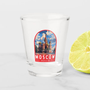 Verre A Shot Moscou Russie Travel Art Vintage